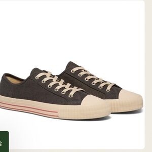 P.F. Flyers Charcoal Canvas Sneakers with Cream Accents Size 9